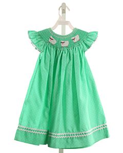 SOUTHERN SMOCKED COMPANY  MINT  POLKA DOT SMOCKED DRESS