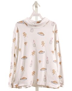 BELLA BLISS  WHITE  PRINT  KNIT LS SHIRT