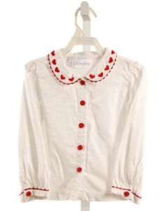 RACHEL RILEY  WHITE   EMBROIDERED DRESS SHIRT WITH RIC RAC