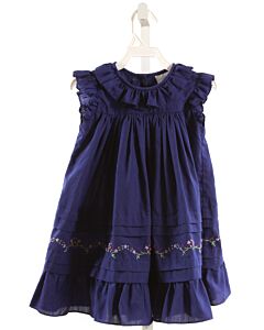 THE PROPER PEONY  ROYAL BLUE  FLORAL EMBROIDERED DRESS