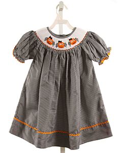 NOLA SMOCKED   BLACK  GINGHAM SMOCKED DRESS WITH RIC RAC