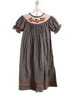 NOLA SMOCKED   BLACK  GINGHAM SMOCKED DRESS WITH RIC RAC