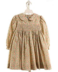 LITTLE ENGLISH  LT GREEN  FLORAL SMOCKED DRESS