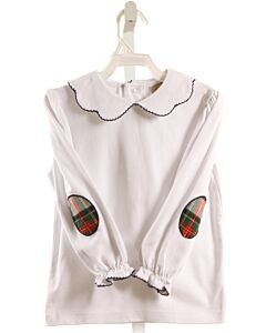 THE BEAUFORT BONNET COMPANY  WHITE    KNIT LS SHIRT WITH PICOT STITCHING