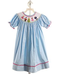 NOLA SMOCKED AQUA DRESS WITH RIC RAC