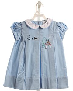 THE PROPER PEONY  LT BLUE   EMBROIDERED DRESS