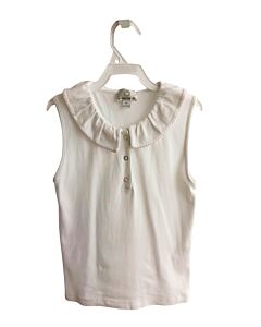 THE PROPER PEONY  WHITE    SLEEVELESS SHIRT WITH PICOT STITCHING