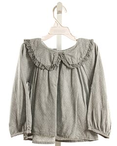 YELLOW PELOTA  GRAY    SHIRT-LS WITH EYELET TRIM