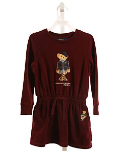 POLO BY RALPH LAUREN  MAROON   PRINTED DESIGN KNIT DRESS