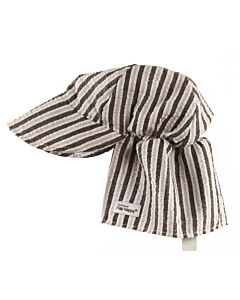 FLAP HAPPY  BLACK SEERSUCKER STRIPED  HAT
