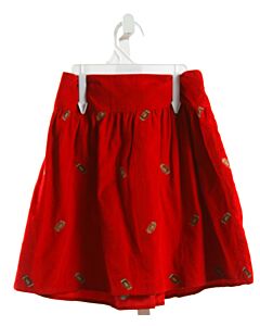 KELLY'S KIDS  RED CORDUROY  EMBROIDERED SKIRT