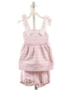 DONDOLO  LT PINK  STRIPED SMOCKED 2-PIECE OUTFIT