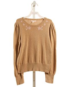CREWCUTS  BROWN  FLORAL EMBROIDERED SWEATER