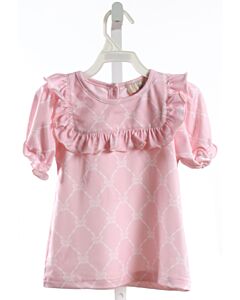 SMOCKINGBIRD  PINK    KNIT SS SHIRT WITH RUFFLE