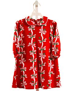THE BEAUFORT BONNET COMPANY  RED    KNIT DRESS WITH PICOT STITCHING