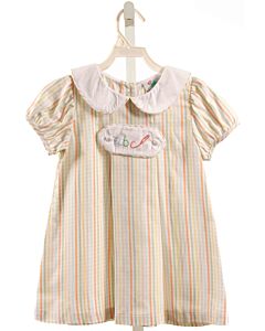 SHRIMP & GRITS  MULTI-COLOR  STRIPED EMBROIDERED DRESS