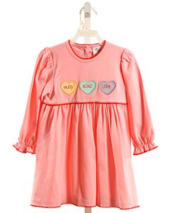 SHRIMP & GRITS  PINK   APPLIQUED KNIT DRESS WITH PICOT STITCHING
