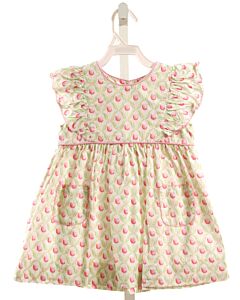 SHRIMP & GRITS  HOT PINK  FLORAL  DRESS WITH PICOT STITCHING