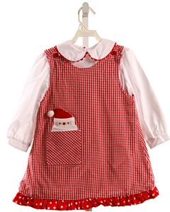 FUNTASIA TOO  RED  GINGHAM APPLIQUED DRESS