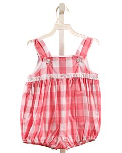 THE BEAUFORT BONNET COMPANY  PINK  GINGHAM  BUBBLE WITH EYELET TRIM