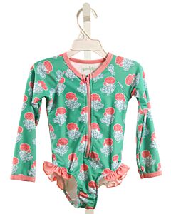SERENDIPITY  GREEN  FLORAL  1-PIECE SWIMSUIT WITH RUFFLE