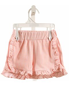 SERENDIPITY  LT PINK  GINGHAM  SHORTS WITH RUFFLE