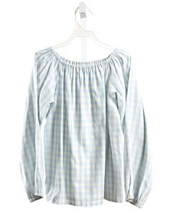 HANNAH KATE  LT BLUE  GINGHAM  KNIT LS SHIRT