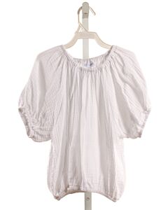 PLEAT.  WHITE   SMOCKED SHIRT-SS
