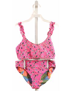 NO TAG  HOT PINK  FLORAL  2-PIECE SWIMSUIT