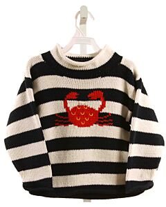 CLAVER  BLUE  STRIPED  SWEATER