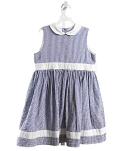 PAPO D'ANJO  BLUE SEERSUCKER STRIPED  DRESS