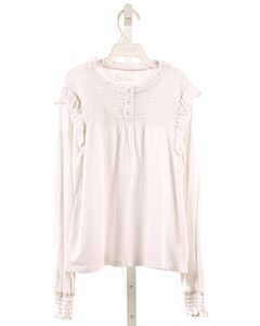 MINI BODEN  WHITE   SMOCKED KNIT LS SHIRT