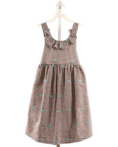 KELLY'S KIDS  BROWN SEERSUCKER GINGHAM  DRESS