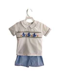 ROYAL CHILD  WHITE   SMOCKED 2-PIECE OUTFIT