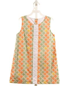 BELLA BLISS  ORANGE    DRESS WITH LACE TRIM