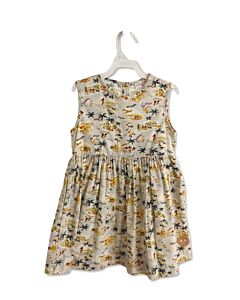 SMILING BUTTON  YELLOW  PRINT  DRESS