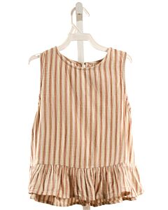 RYLEE & CRU  BROWN  STRIPED  SLEEVELESS SHIRT