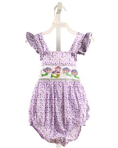 LIL CACTUS  PURPLE   APPLIQUED BUBBLE WITH RUFFLE