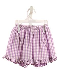 RED BEANS  PURPLE  GINGHAM  SHORTS WITH RUFFLE