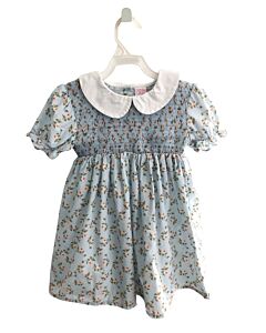 STITCHY FISH  BLUE  FLORAL SMOCKED DRESS