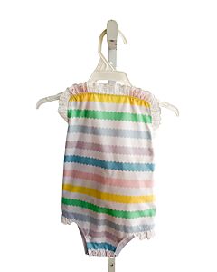 THE BEAUFORT BONNET COMPANY  MULTI-COLOR  STRIPED  BUBBLE WITH EYELET TRIM
