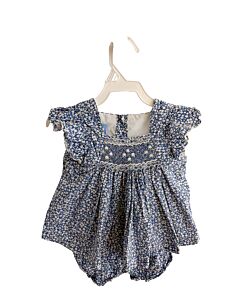 ANAVINI  BLUE  FLORAL SMOCKED 2-PIECE OUTFIT