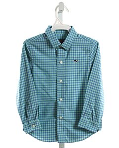 VINEYARD VINES  GREEN  GINGHAM  DRESS SHIRT