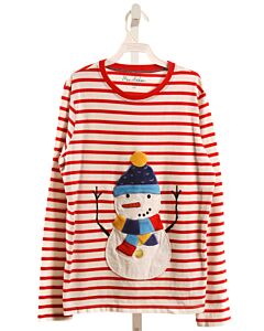 MINI BODEN  RED  STRIPED APPLIQUED KNIT LS SHIRT