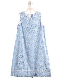 LITTLE ENGLISH  LT BLUE  FLORAL  DRESS WITH RIC RAC