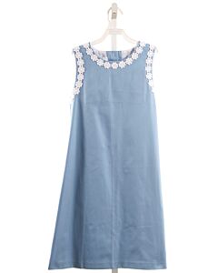 LITTLE ENGLISH  BLUE  FLORAL APPLIQUED DRESS