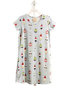 THE BEAUFORT BONNET COMPANY  LT BLUE  PRINT  KNIT DRESS