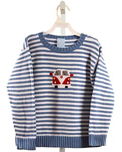BELLA BLISS  BLUE  STRIPED  SWEATER