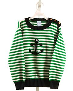 BELLA BLISS  GREEN  STRIPED  SWEATER