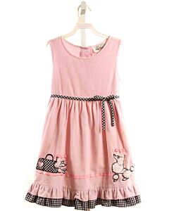 RARE EDITIONS  PINK CORDUROY  APPLIQUED DRESS